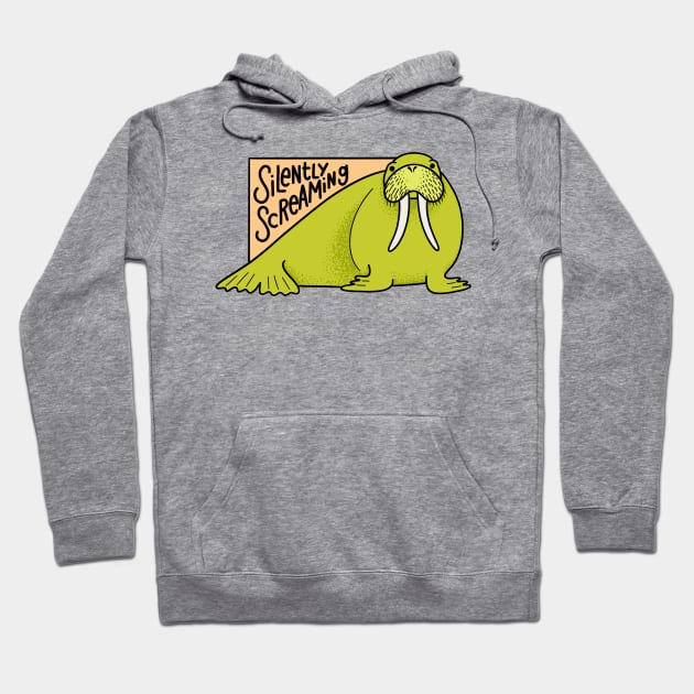 Silently Screaming Walrus Hoodie by Christine Parker & Co